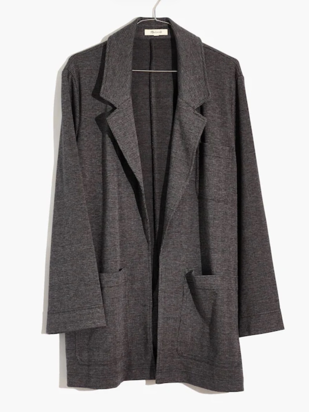 Madewell Oversized Knit Blazer in Glen Plaid